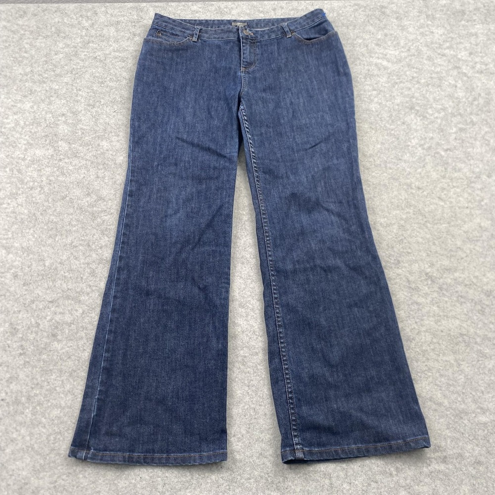 J. Jill Bootcut Jeans Womens 14P Petite (32x28) Blue Med Wash Stretch Denim